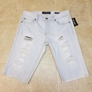 NEW RUDE DENIM JEANS SKINNY LIGHT WASHED SHORTS 36